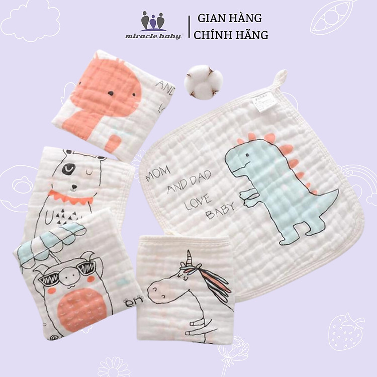 Tìm mua tại Avakids:Combo 5 Khăn Sữa Xô 4 Lớp Miraclebaby, tràn ngập Khuyến mãi, Ưu đãi