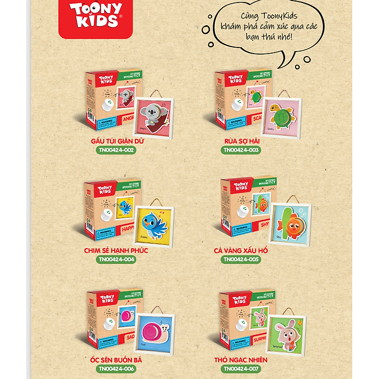 Combo 6 Bộ Đồ Chơi TOONYKIDS Thú Cảm Xúc Chính hãng Giá rẻ - Hình ảnh 4