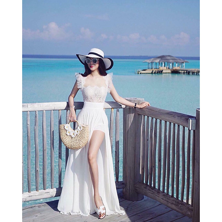 Đầm Maxi Tay Con Xẻ Đùi