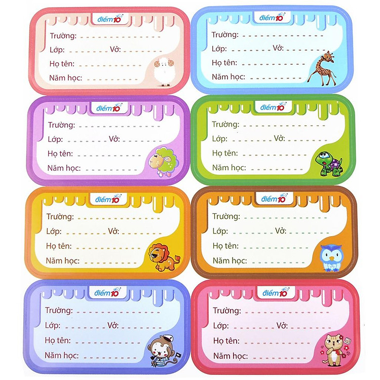 Nhãn Vở Điểm 10 TP-NBL03 (8 cái)