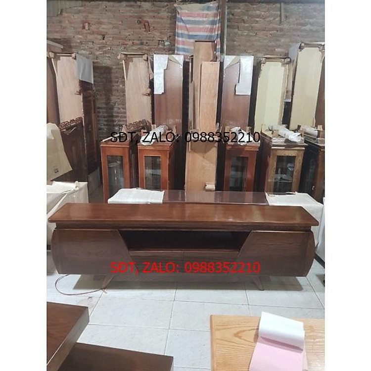 kệ hàn quốc hồi cong gỗ sồi Sơn màu óc chó và màu hương vàng