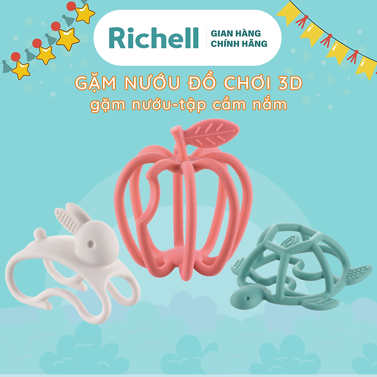 Gặm nướu 3D silicone Richell Nhật Bản Chính hãng Giá tốt - Hình ảnh 2