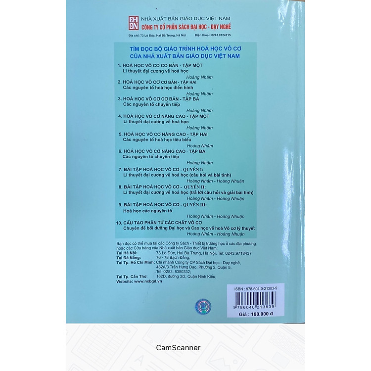 Bài tập Hoá học vô cơ, Quyển III, Hoá học các nguyên tố - Ảnh 2