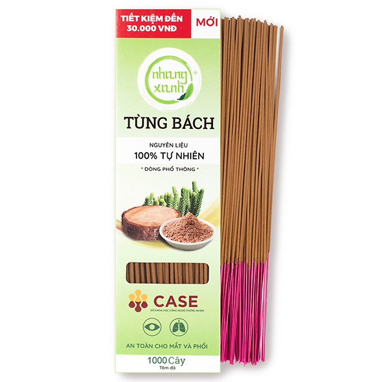 Nhang Xanh Tùng Bách 30 cm - 1000 cây - 1kg - Hương thơm tùng bách tự nhiên - Nhang Thiền