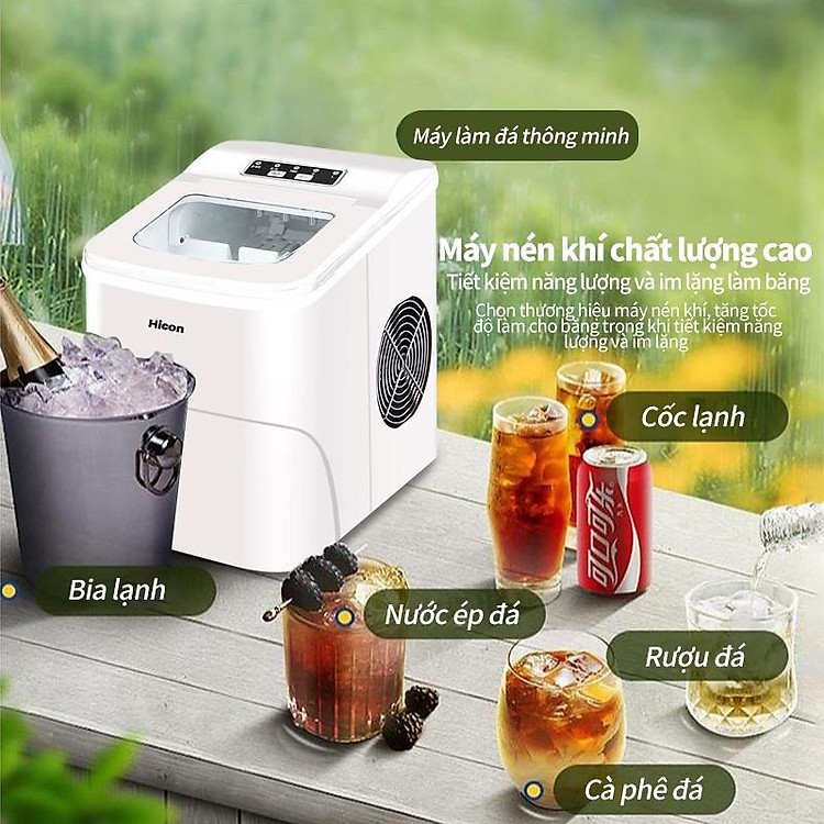 H105S Máy làm đá mini công suất lớn hoàn toàn tự động nhanh chóng làm được 15kg đá