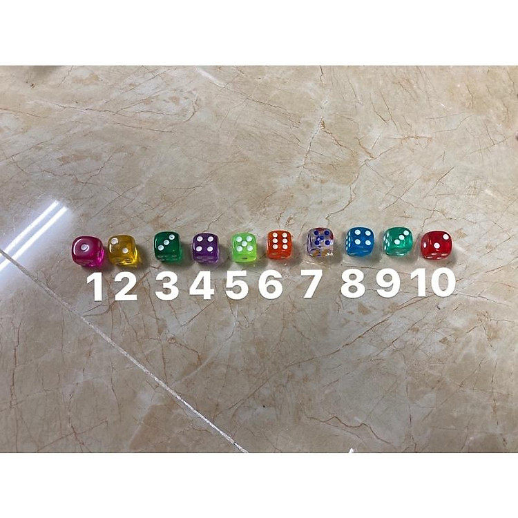 Xúc xắc xí ngầu nhựa 1,6cm (màu cam) - Ảnh 2