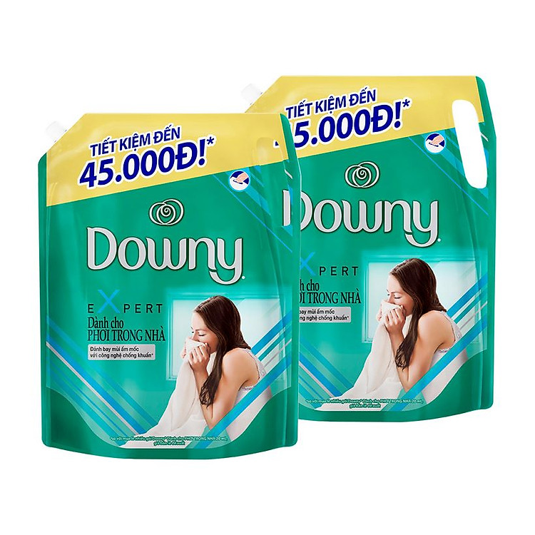 Combo 2 Nước Xả Vải Downy Expert Dành Cho Phơi Trong Nhà Dạng Túi 2.4L