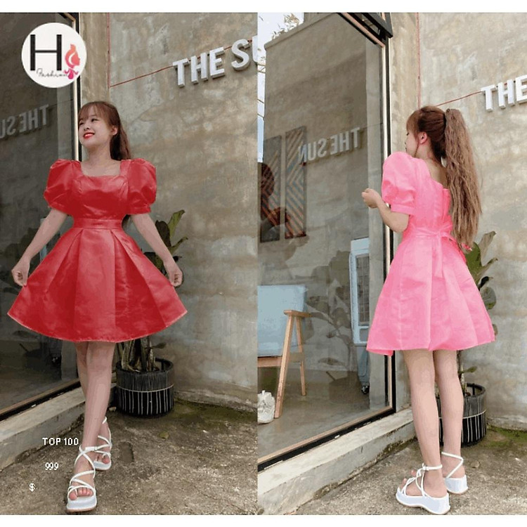 ĐẦM CÔNG CHÚA ĐI TIỆC TAY BỒNG KÈM BELT DỄ THƯƠNG, ĐẸP VÀ SANG