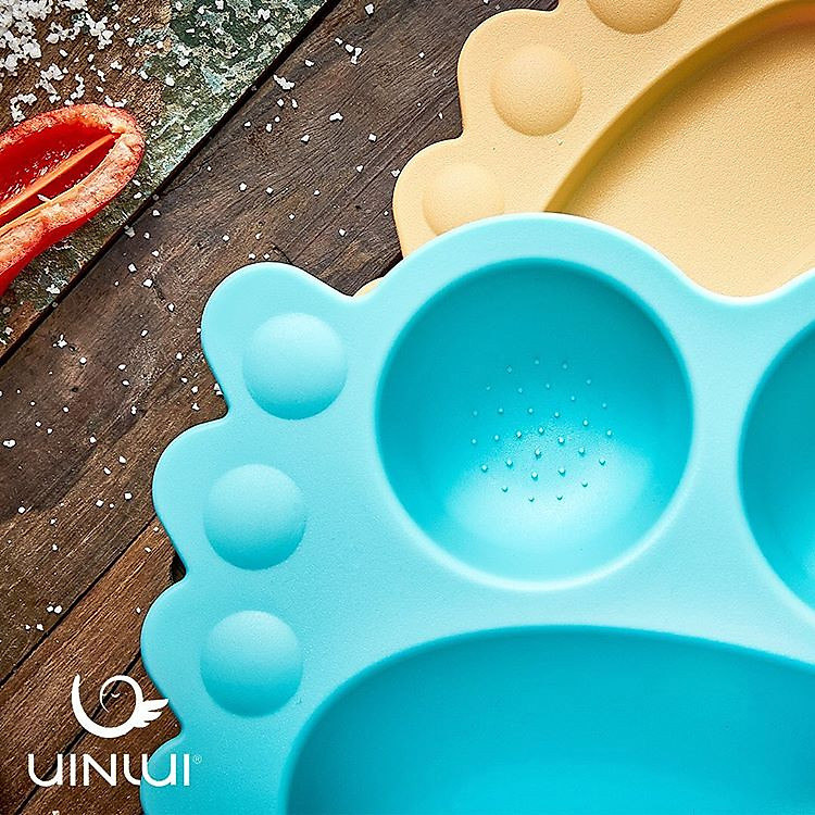 Khay ăn dặm dính Uinlui xanh aqua Chính hãng Giá tốt - Hình ảnh 5