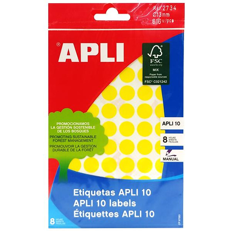 Nhãn Dán Vàng 10 Miếng 13 APLI