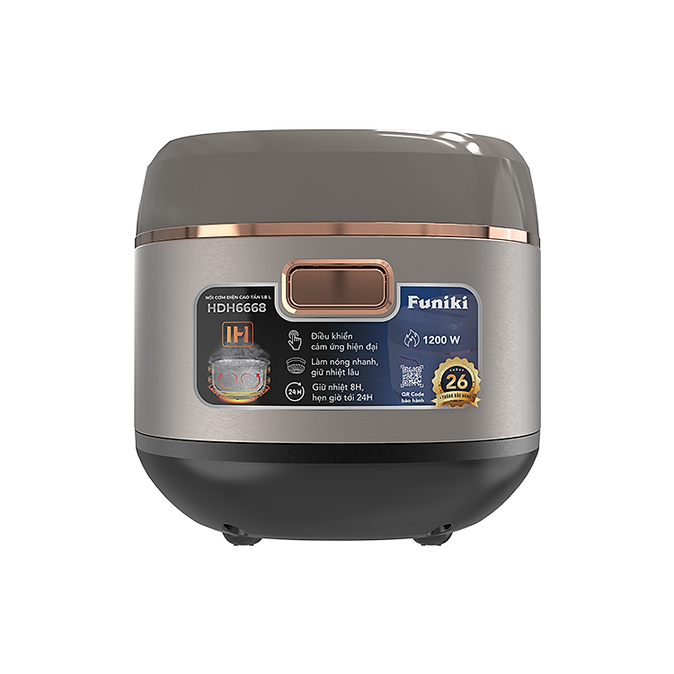 Nồi cơm điện cao tần 1.8 L Funiki HDH6668 - Công suất 1200W - Bảo hành 26 tháng - Hàng chính hãng