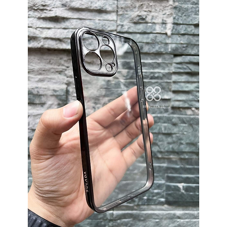 Ốp lưng Sulada viền màu bảo vệ camera dành cho iphone 14 promax - Hàng Chính Hãng