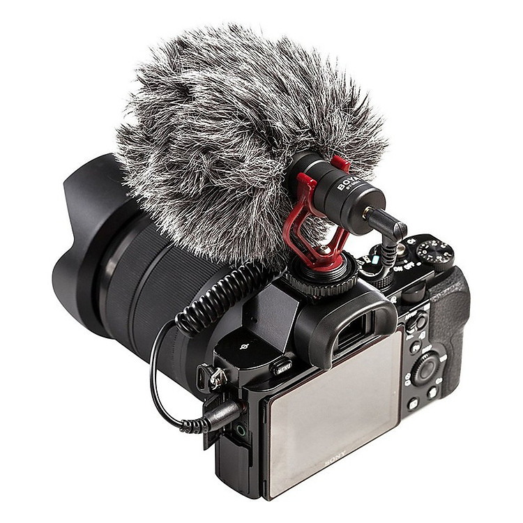 Micro Thu Âm BOYA BY-MM1(Kèm giá đỡ Thông Minh) Cho Máy Ảnh DSLR, Mirroless, Smartphone - Hàng Chính Hãng