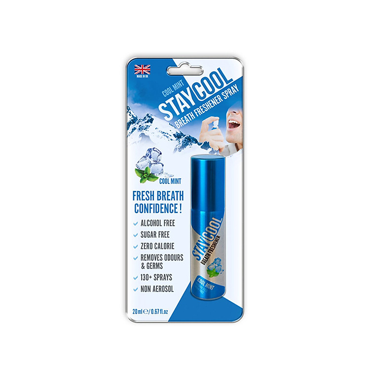 Xịt thơm miệng StayCool Breath Freshener hương bạc hà mát lạnh, dạng vỉ