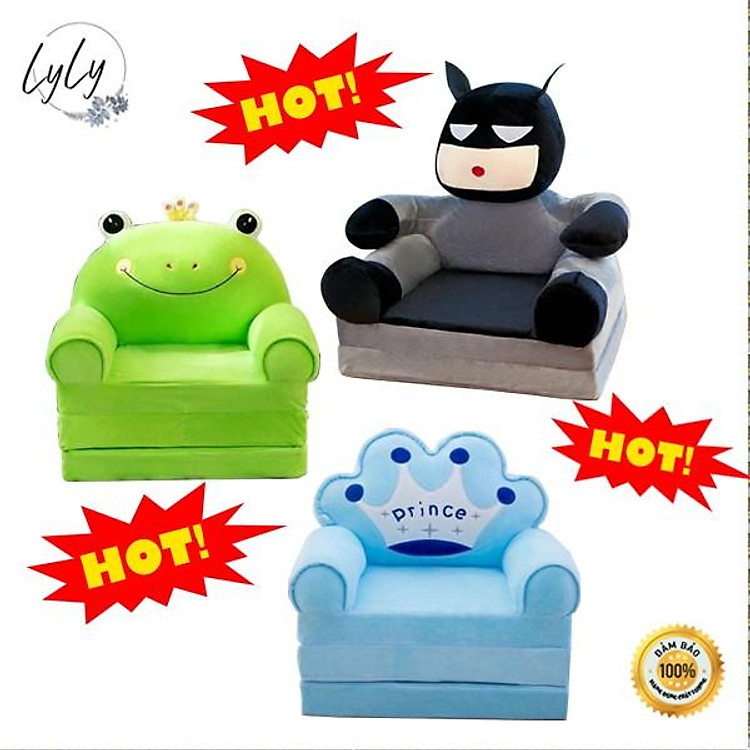 (HOT)Ghế lười cho bé ngồi, Ghế lười hình thú 2in1 vừa làm ghế vừa làm giường KT: 120 x 50cm ( Nhiều Hình dáng)