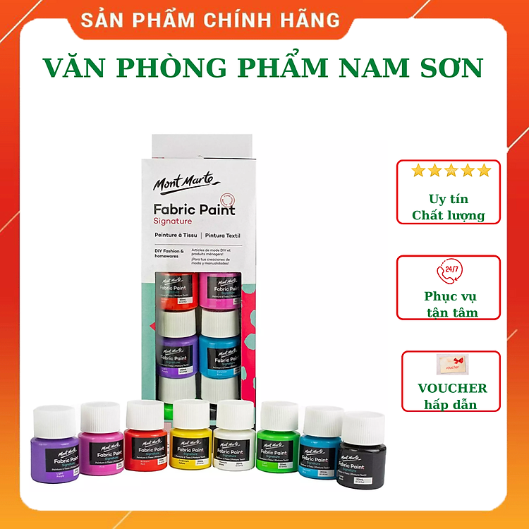 MÀU VẼ VẢI MONT MARTE (8 màu x 20ml)