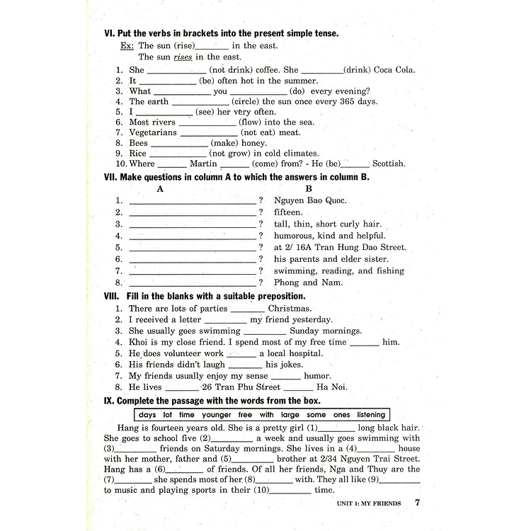Bài Tập Tiếng Anh Lớp 8 - Không Đáp Án (2020) - Ảnh 5