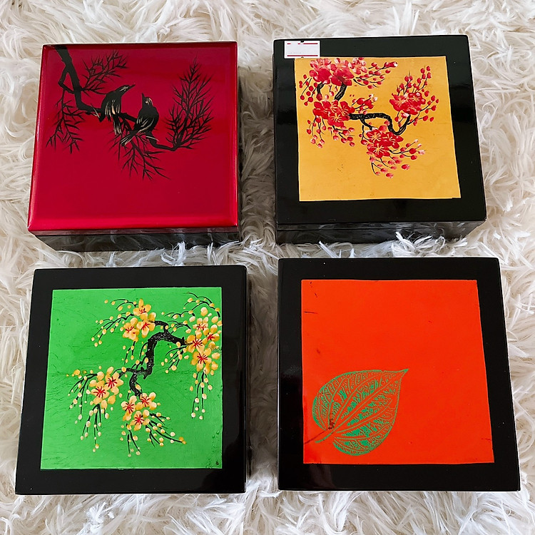 Hộp Sơn Mài Vuông Thanh Bình Lê (12×5 cm)