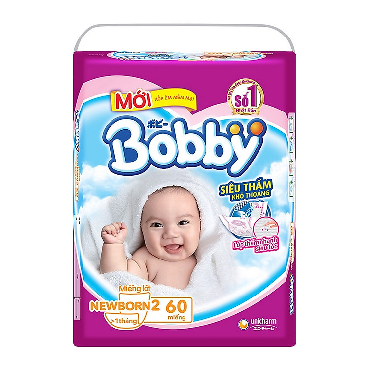 Miếng lót Bobby Fresh Newborn 2-60 miếng Chính hãng Giá tốt