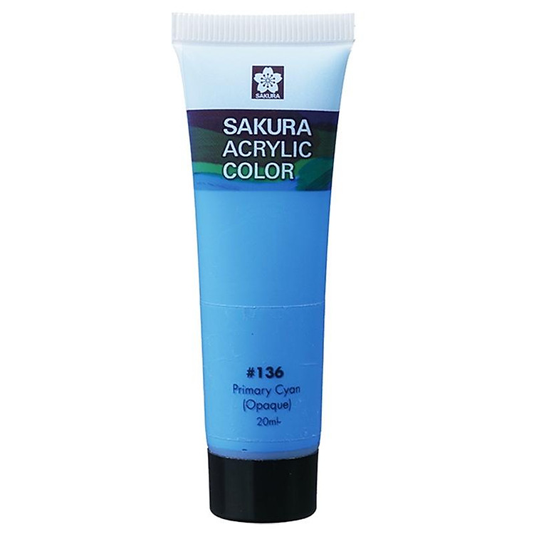 Màu Vẽ Acrylic Sakura 20ml #136 - Primary Cyan - Ảnh 2