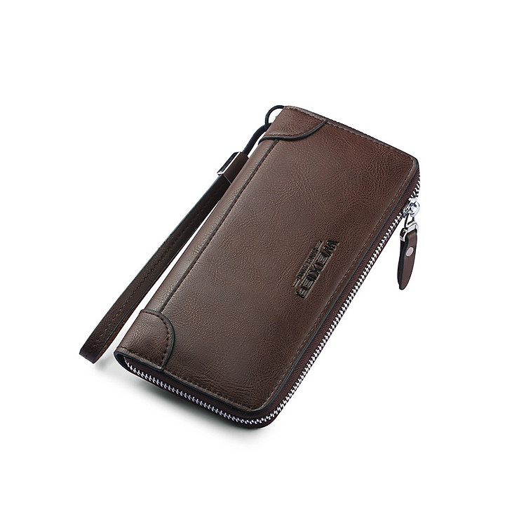 Túi Xách Tay Nam Ví Da Đứng Dây Kéo Khóa Weixier W95