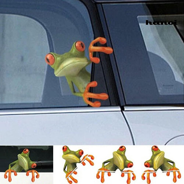 Miếng Dán Hình Chú Ếch 3d Trang Trí Xe Hơi