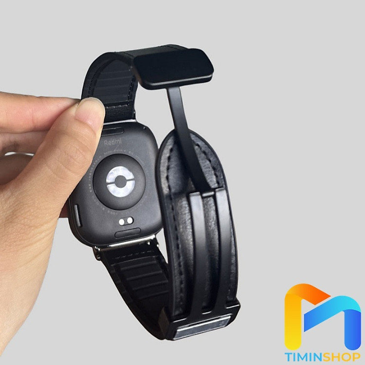 Dây da cho Redmi Watch 5/ 4/ MI Band 8 Pro/ Band 9 Pro - Dây da + Silicone (DDMI5)
