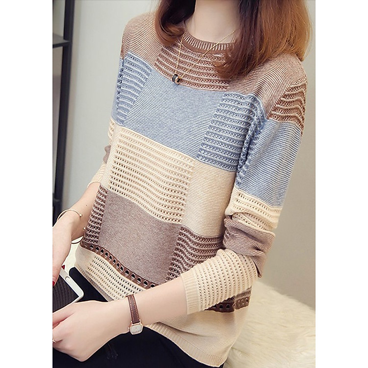 Áo len nữ kẻ caro màu Haint Boutique Al07