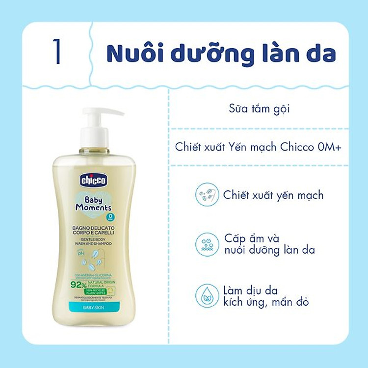 Mua Sữa tắm gội Yến mạch Chicco 500ml Chính hãng Giá rẻ - Hình ảnh 4