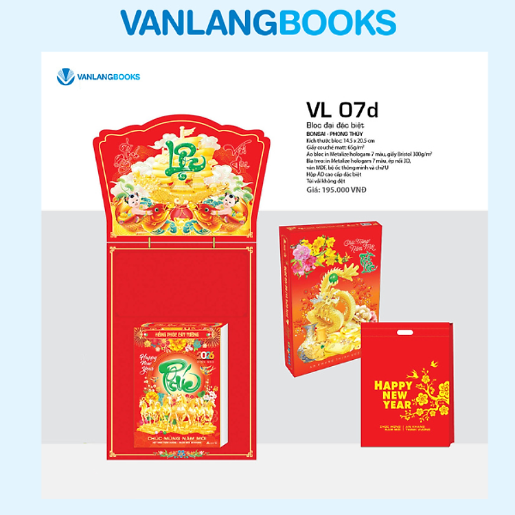 Lịch 2026 Bloc Đại Đặc Biệt – Chủ Đề Bonsai - Phong Thủy | Lịch Tết Treo Tường Cao Cấp Vanlangbooks | Mã: VL07D