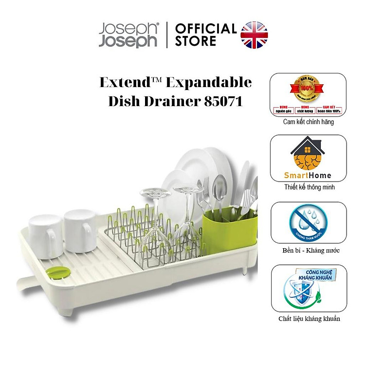 Kệ để chén đĩa cao cấp Joseph Joseph Trắng 850710 - Extend Expandable Dish Drainer