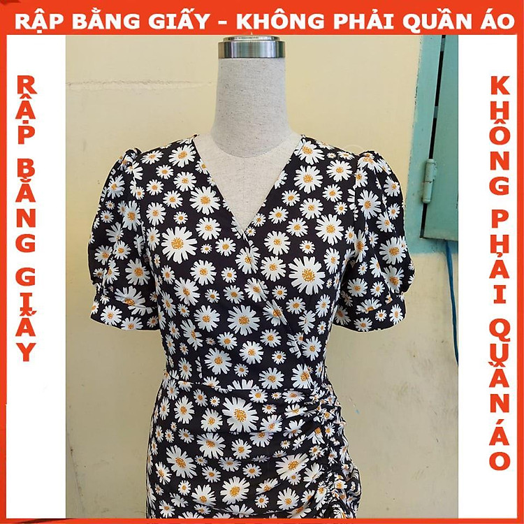 Rập Giấy Đầm Rút Nhún Tay Phồng Mã 1039 (BẢN VẼ) - Ảnh 4