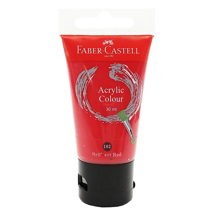 Tuýp Màu Vẽ Acrylic 30ml Brilliant Red - Ảnh 2
