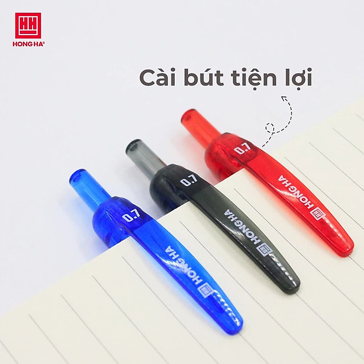 Hộp Bút Gel Hồng Hà 0.7mm (12 chiếc) - Mực đỏ - Ảnh 2