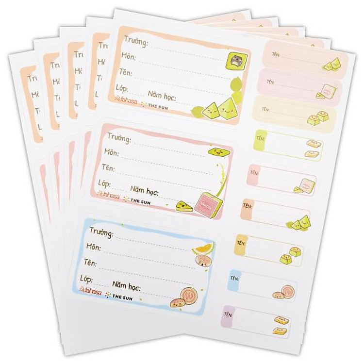 Nhãn Vở Bánh Việt 3 Ô Kèm Sticker (15 nhãn)