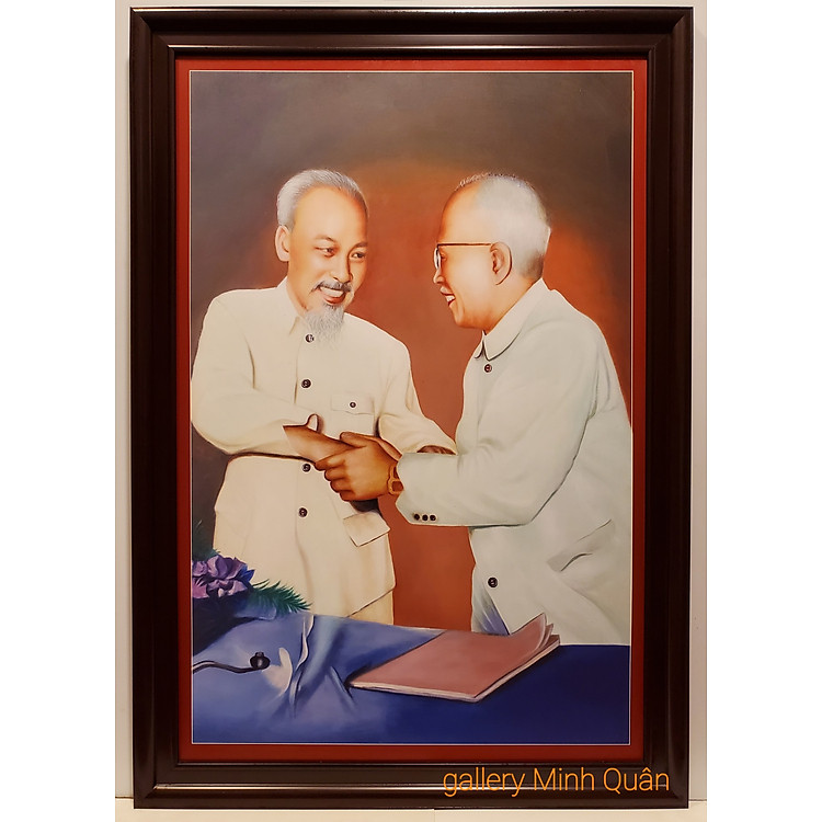 TRANH IN DẦU -BÁC HỒ & BÁC TÔN