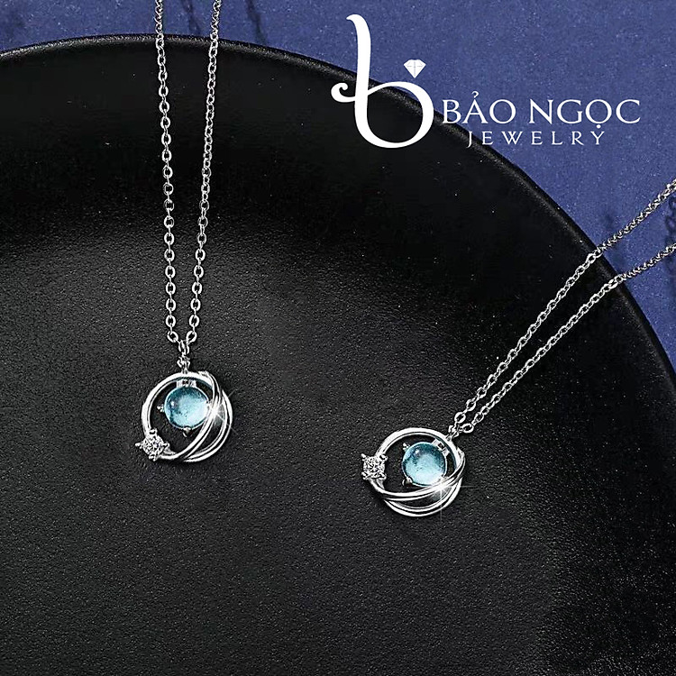 Dây chuyền | Dây chuyền nữ | Dây Chuyền Bạc S925 Đá Aqua Cho Nữ - DB2365 - Bảo Ngọc Jewelry