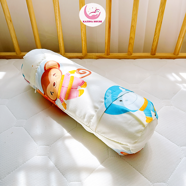 Gối ôm cho bé Katina House 40cm gòn lông vũ êm ái, vải Tencel mềm mát, phù hợp 0-1t
