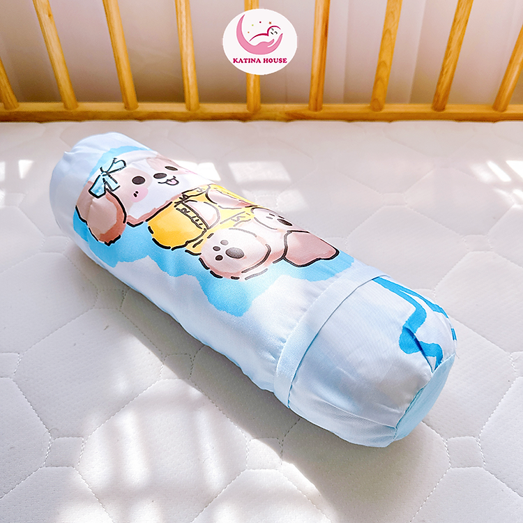 Gối ôm cho bé Katina House 40cm gòn lông vũ êm ái, vải Tencel mềm mát, phù hợp 0-1t