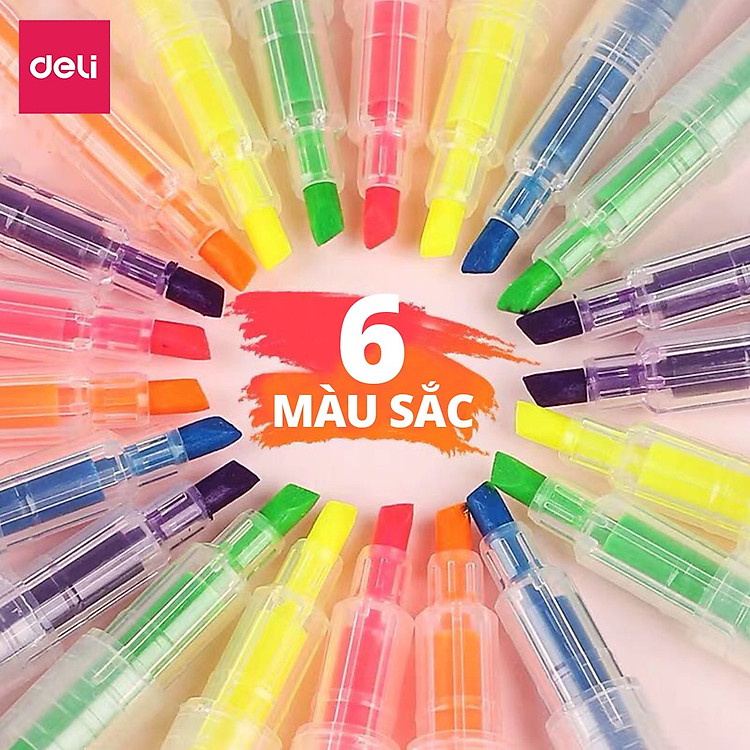 Bút highlight Deli S736 (3 cây 6 màu) - Ảnh 2