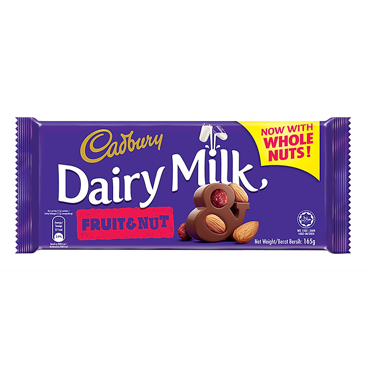 Sôcôla Trái Cây và Hạt Cadbury Dairy Milk 160g
