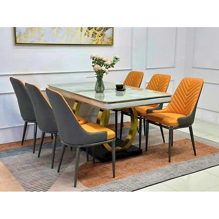 Bộ bàn ăn mặt đá nhập khẩu sang trọng, hiện đại CTL05 Tundo nhiều lựa chọn