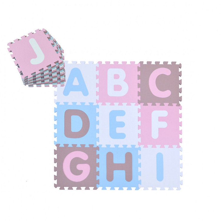 Thảm xốp lót sàn cho bé - chữ cái Pastel (26 miếng, diện tích 2.4m2) Smile Puzzle_KHÔNG MÙI TIÊU CHUẨN CHÂU ÂU