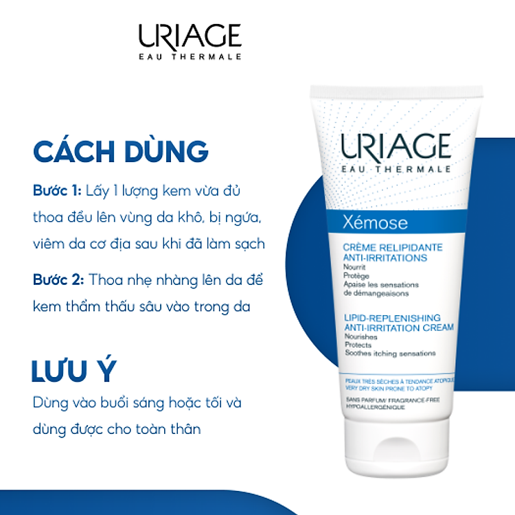 Kem Dưỡng Ẩm Dành Cho Da Khô, Da Cơ Địa Uriage Xémose Creme Relipidante Anti-Irritations 200ml