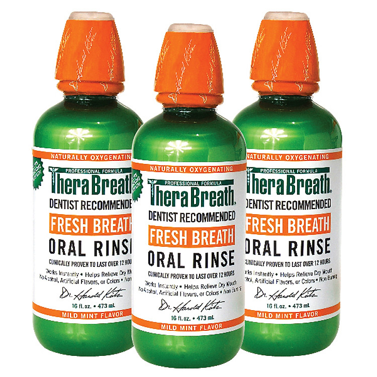 Combo 3 Chai Nước Súc Miệng Therabreath Hỗ Trợ Điều Trị Hôi Miệng (473ml)