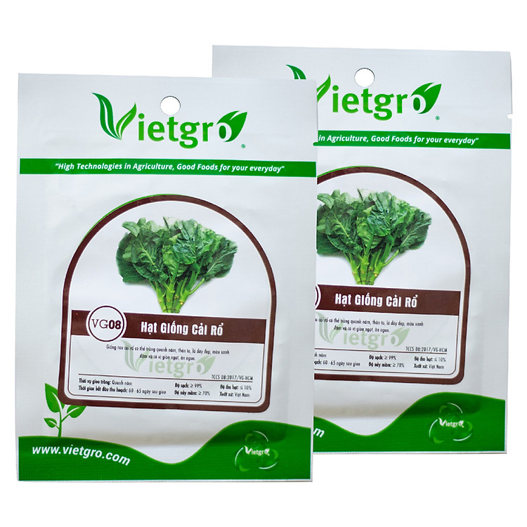 Combo 2 Gói Hạt Giống Cải Rổ Vietgro VG08 (Gói 15gr)