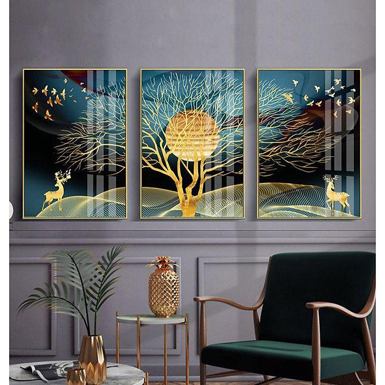 Bộ tranh treo tường 3 bức phong cách hiện đại - phong cách Bắc Âu 35x50cm
