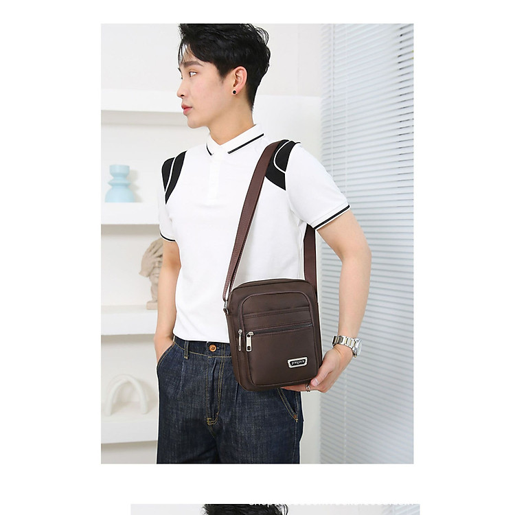 Túi Đeo Chéo Nam Vải Nylon Cao Cấp Nhiều Ngăn Chống Thấm Nước, Túi Đeo Vai Phong Cách Thời Trang Hàn Quốc Dành Cho Người Đi Làm, Học Sinh, Sinh Viên,Người Đi Chơi, Đi Du Lịch