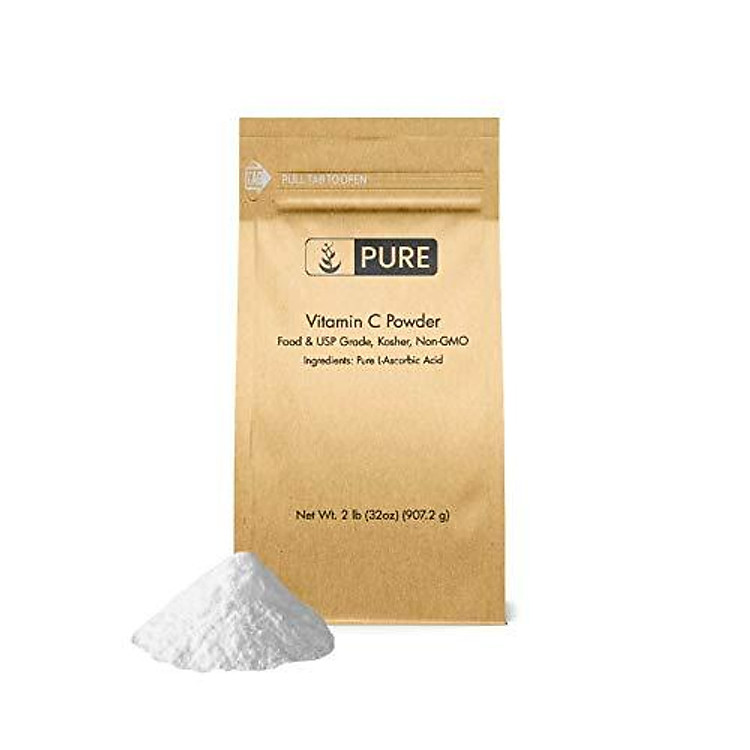 Vitamin C Powder (2 lb.) by Pure Organic Ingredients, Eco-Friendly Packaging, L-Ascorbic Acid, Antioxidant, Boost Immune System, DIY Skin Care