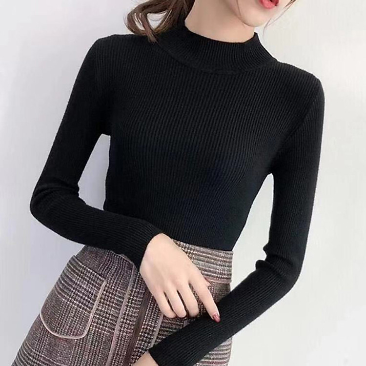 Áo len tăm cổ 3 phân nhiều màu đẹp xuất sắc